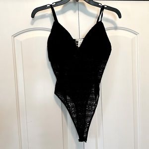 Women’s black lace bodysuit